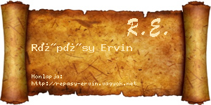 Répásy Ervin névjegykártya