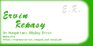 ervin repasy business card