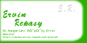 ervin repasy business card